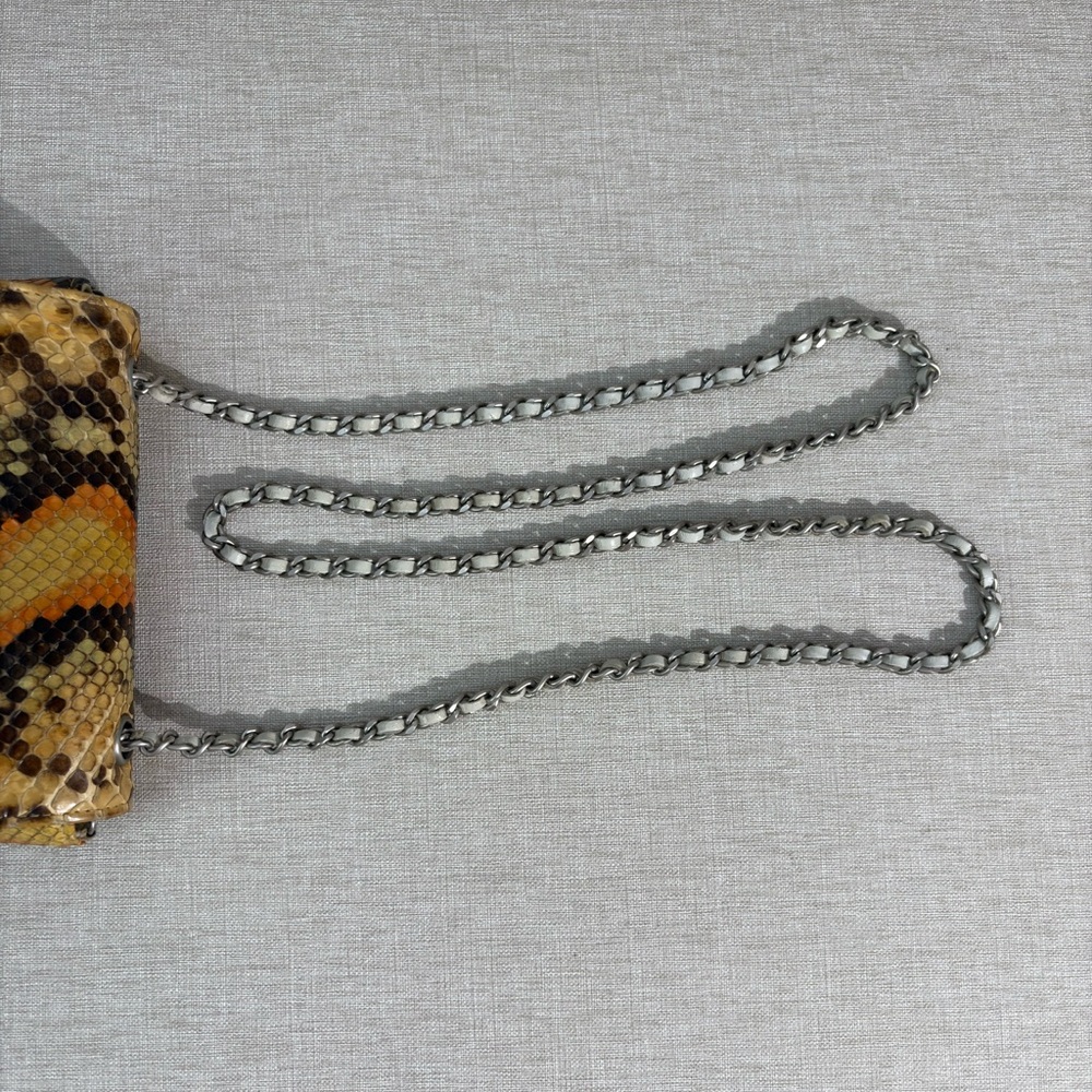 SOLD - CHANEL Multicolor Python Mini Flap Bag SHW - Picture 7 of 16